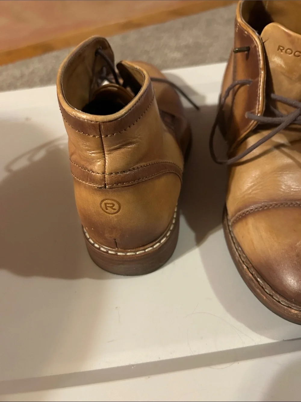 Rockport Men’s Two-Tone Brown Leather Chukka Boots